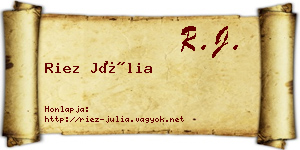 Riez Júlia névjegykártya